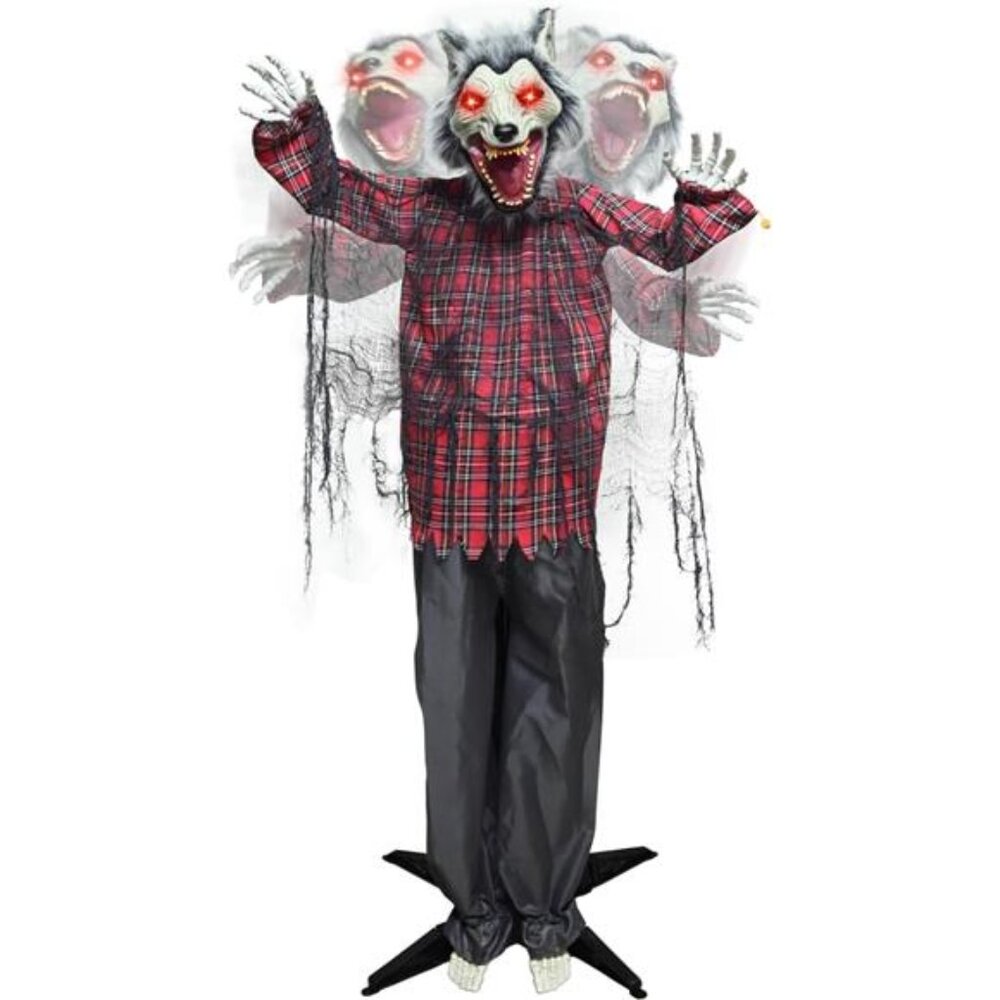6.8FT Halloween Animatronics Clearance, 82" Howling Standing Life Size